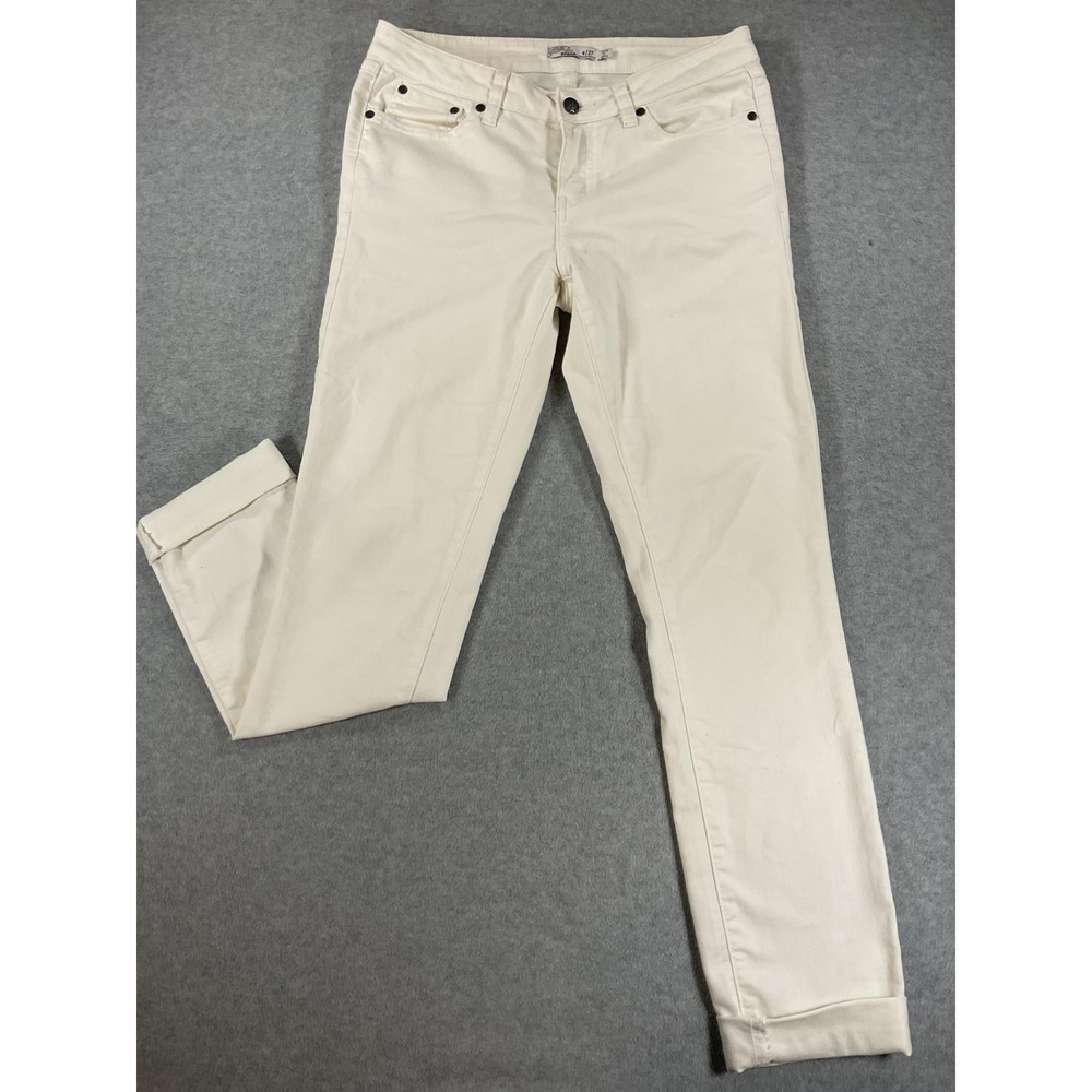 Prana Womens Organic Cotton Blend Straight Leg Pants White Size 4/27 2897